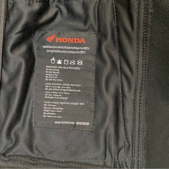 Honda Padded Riding Jacket Size Small Black Grey - Picture 12 of 14